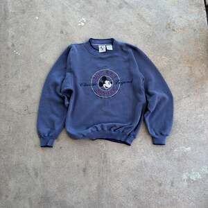 Vintage 90s Disney Mickey & Co Embroidered Faded Blue Crewneck Size M